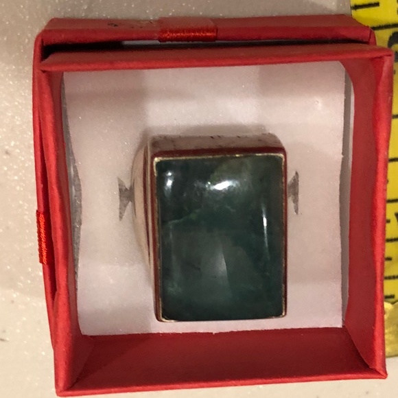 Sundance JaneDiaz aqua sterling large ring sz 6